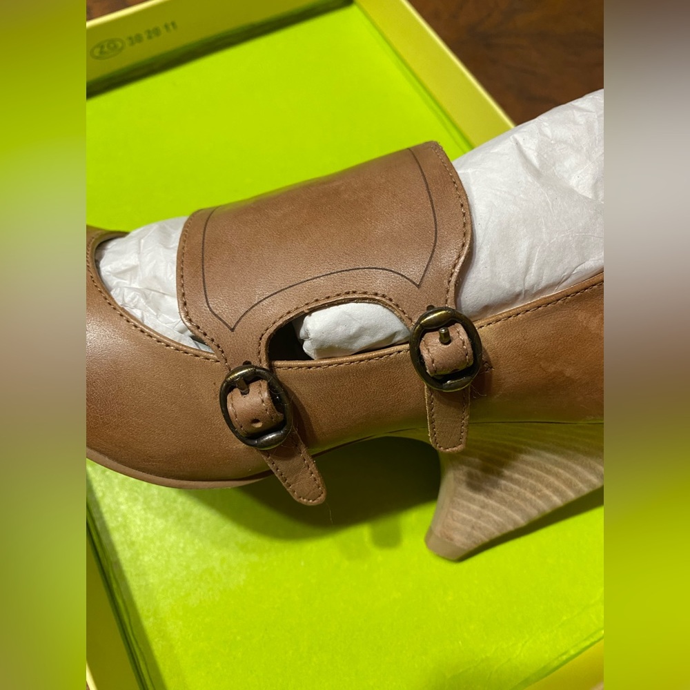 NIB MAX STUDIO/LEON BEAU LEATHER PUMP IN TOBACCO SIZE 9.5 - Picture 8 of 10